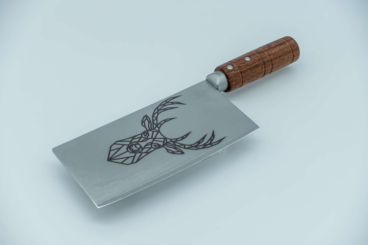 Kinesisk kokkekniv med gravering